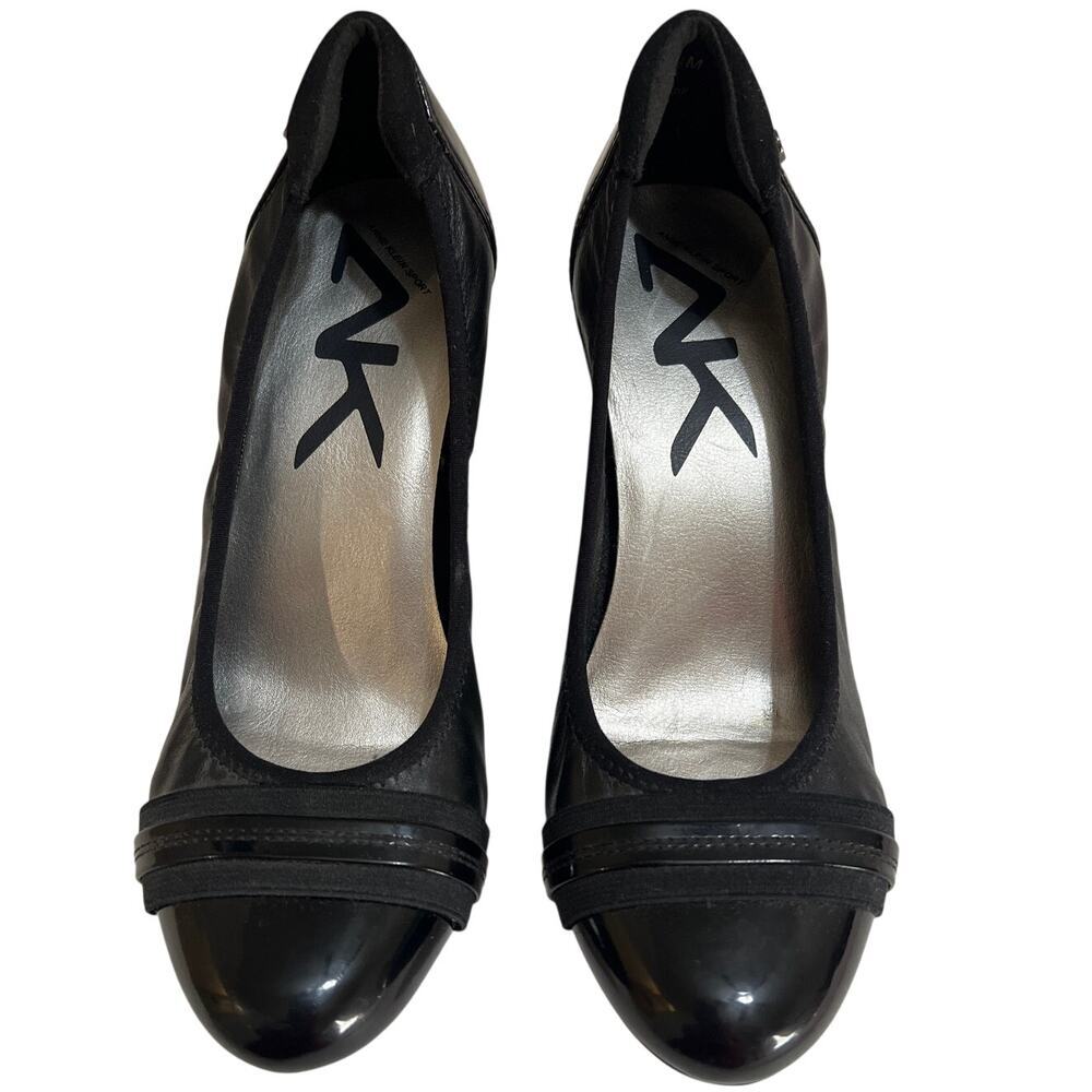 Anne Klein Women's Leather Guardian Sport Block Heel Pumps Black Size 7.5 - Picture 2 of 11